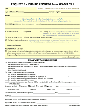 Request for Public Records from Skagit 911