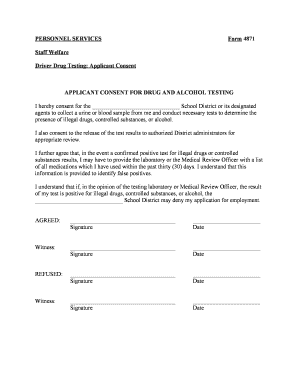 Driver Drug Testing Consent Form