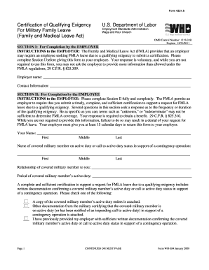 FMLA Certification of Qualifying Exigency for Military Family Leave