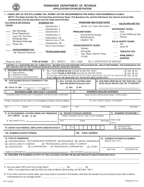 Tennessee Business Tax Registration Application