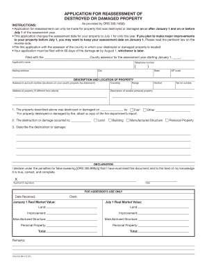 Oregon Property Reassessment Application