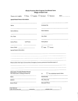 Illinois Premise Alert Program Enrollment Form