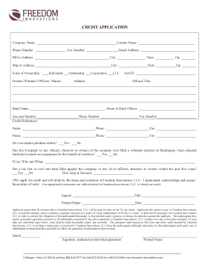 Credit Application Form