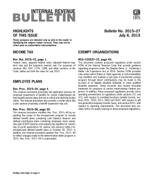 IRS Bulletin 2015-27