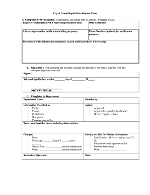 City of Grand Rapids Data Request Form