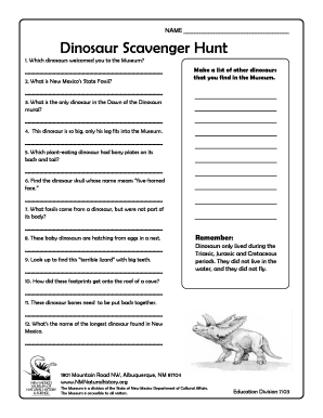 Dinosaur Scavenger Hunt Activity