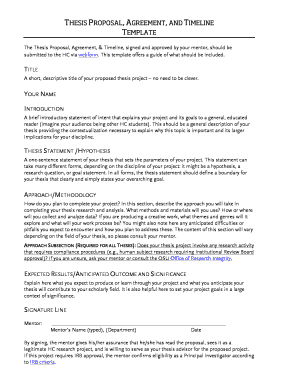 THESIS PROPOSAL AGREEMENT AND TIMELINE TEMPLATE - honors oregonstate