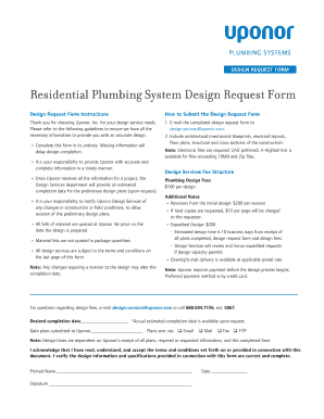 Residential Plumbing System Design Request Form