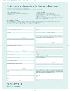 Blackwell Credit Account Application