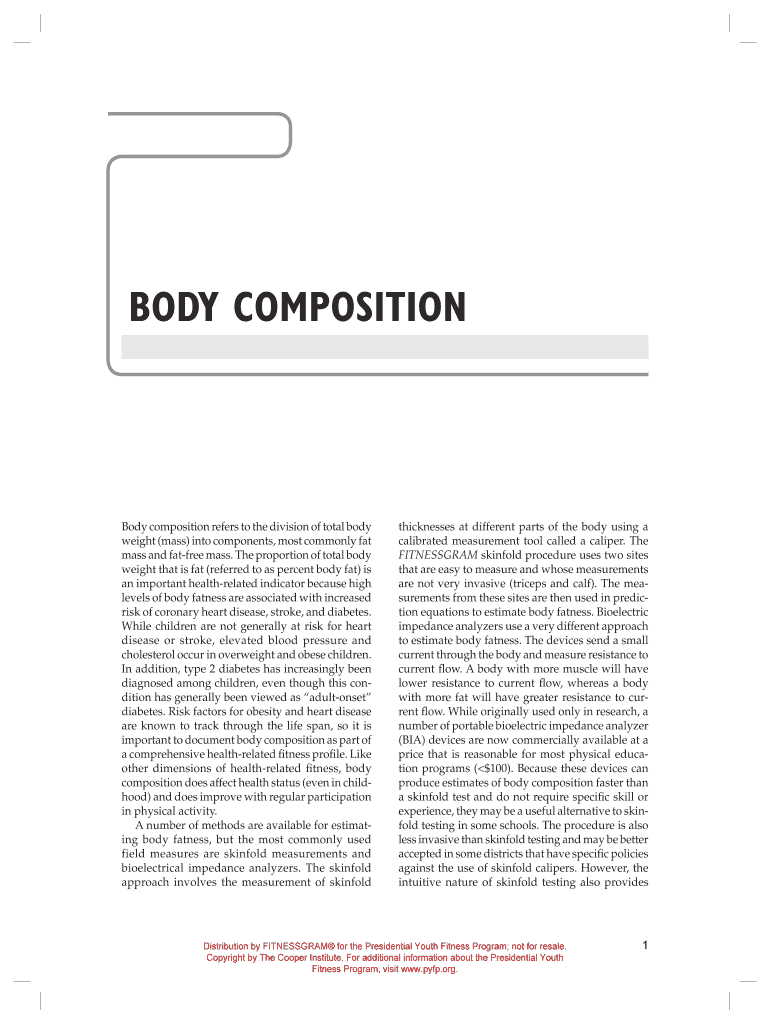 Fillable Online Body composition refers to the division of total body Fax Email Print pdfFiller