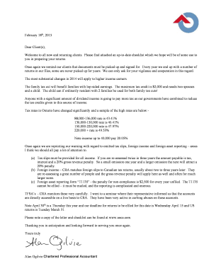 2014 T1 Personal Income Tax Checklist