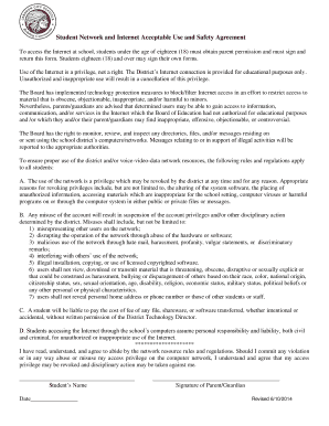 Student Network and Internet Acceptable Use Agreement