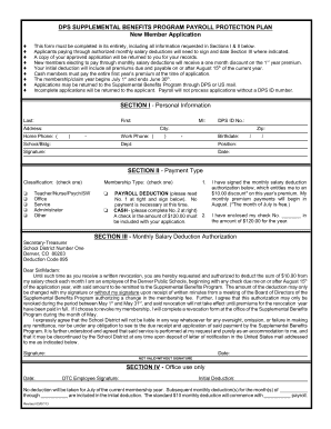 DPS Supplemental Benefits Program Application