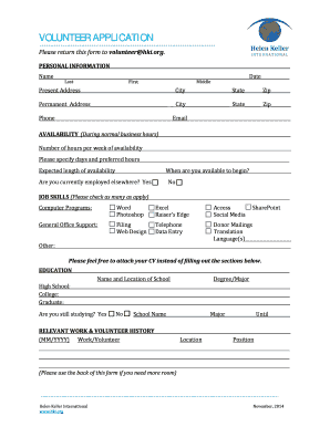 Volunteer Application Form