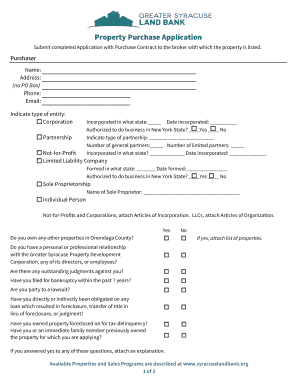 Simple land purchase agreement - Greater Syracuse Land Bank 2013 Annual Report to Syracuse - syracuselandbank