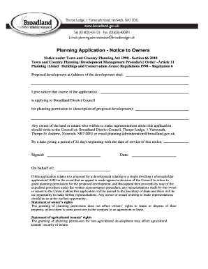 Planning Application Notice to Owners