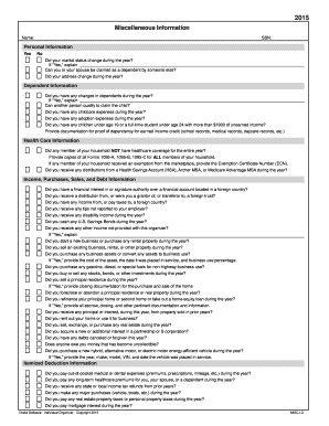 2015 US Federal Tax Organizer