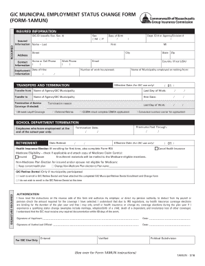 GIC Municipal Employment Status Change Form