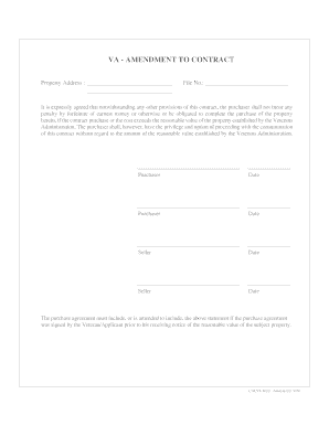 VA Amendment to Contract