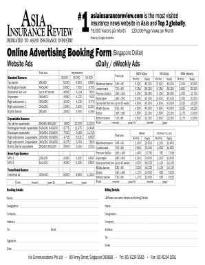 Online Advertising Booking Form