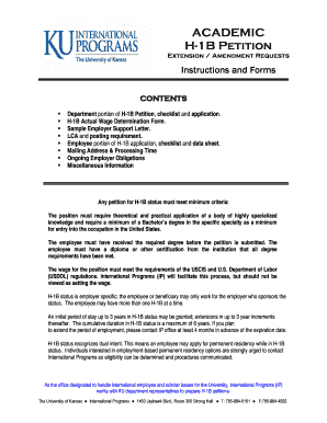 H-1B Petition Extension Amendment Request