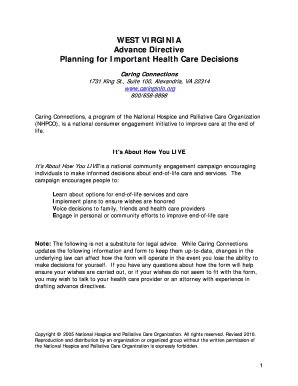 West Virginia Advance Directive