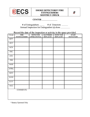 Fire Safety Monthly Inspection Form