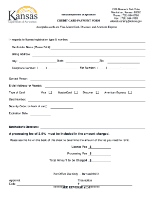 Kansas Credit Card Payment Form