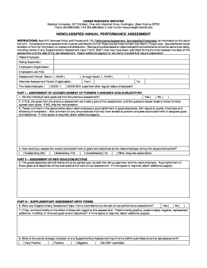 Nonclassified Annual Performance Assessment