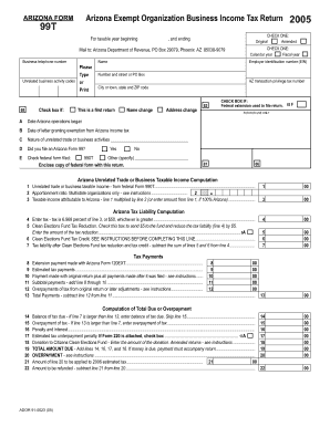 Arizona Exempt Organization Business Income Tax Return