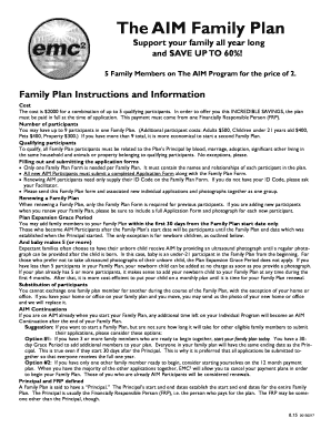 AIM Family Plan Application Form