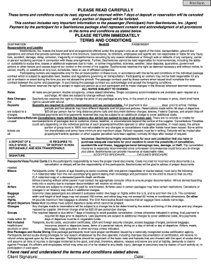 SeaVentures Travel Contract