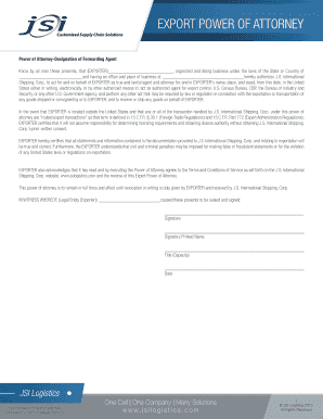 Export Power of Attorney