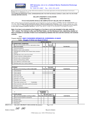 Colorado Seller's Property Disclosure Form