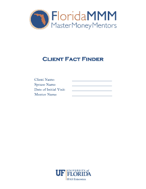 Client Fact Finder and Financial Planning Worksheets