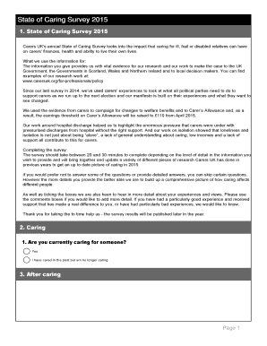 State of Caring Survey 2015