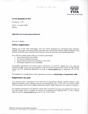 FIFA 2009 International Referees Nomination Form