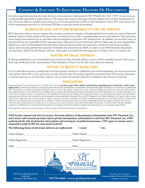 Consent to Electronic Delivery of Documents