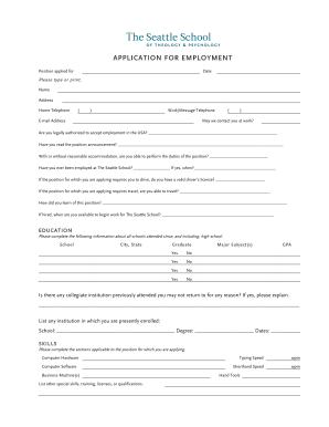 Application for Employment