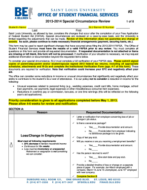 2013-2014 Special Circumstance Review Form