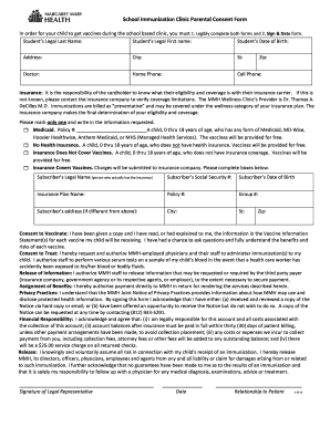 School Immunization Clinic Parental Consent Form