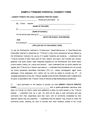 TTribune Parental Consent Form