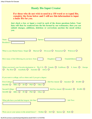 Handy Bio Input Creator - inshpnet