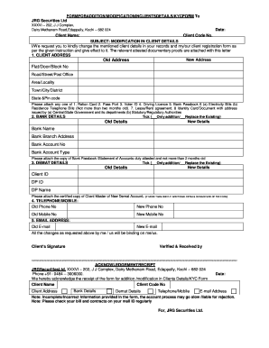 Client Details Modification Form