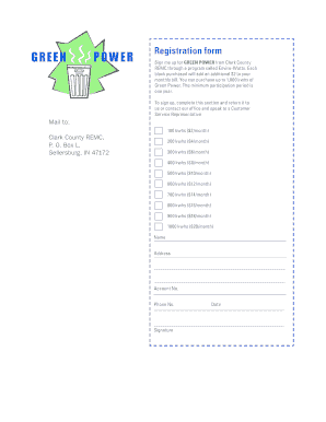 Green Power Registration Form