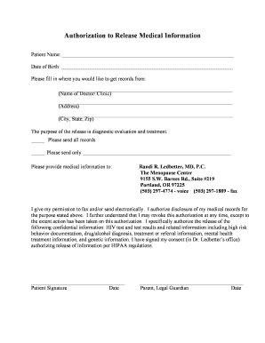 Medical record release form - medical records release form okdoc