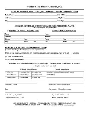 Medical Records Release Request Form