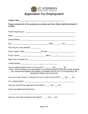 Application For Employment