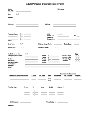 data collection form