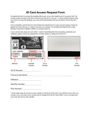 ID Card Access Request Form - architectureuoregonedu